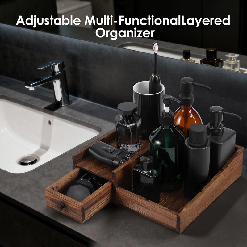 Forest Angle Organizer For Men,Bathroom Countertop Organizers,Perfume Organizer,Cologne Organizers,Bathroom Storage,Perfume Stand,Gifs For Men,Mens Valentines Day Gifts,Adjustable Partition(Bourbon Brown) - Image 4